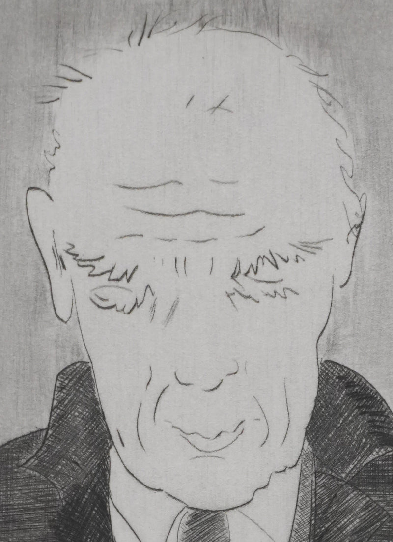 Camille COMBE : Homme lisant, Gravure originale signée