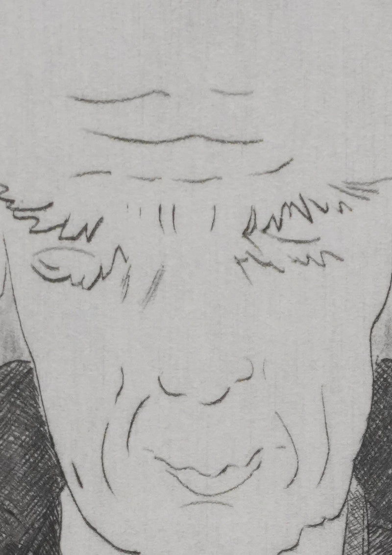 Camille COMBE : Homme lisant, Gravure originale signée