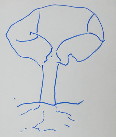 Francis PONGE : Un arbre très bizarre, Autographe et dessin original signé