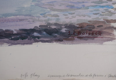 Salomon Alfred BOISECQ : Golfe du Morbihan, Aquarelle originale signée