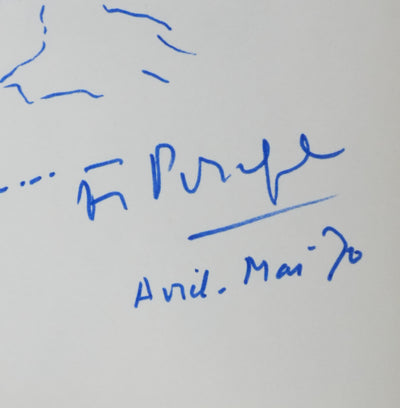 Francis PONGE : Un arbre très bizarre, Autographe et dessin original signé
