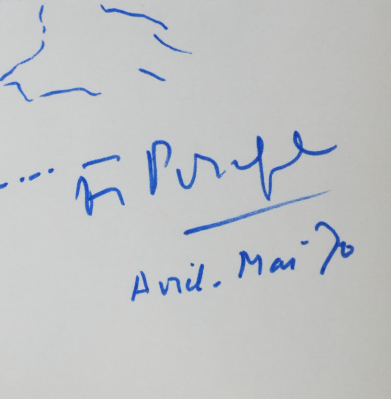 Francis PONGE : Un arbre très bizarre, Autographe et dessin original signé