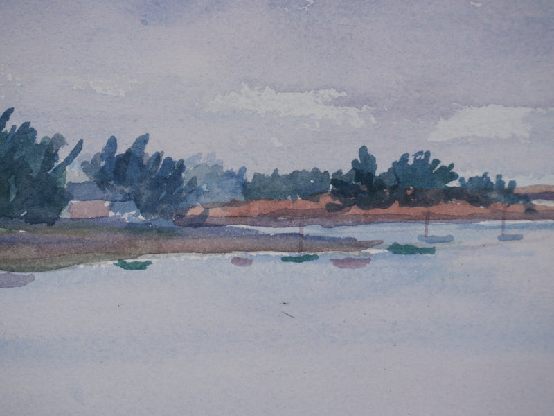 Salomon Alfred BOISECQ : Golfe du Morbihan, Aquarelle originale signée