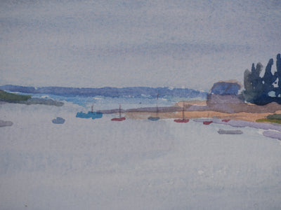 Salomon Alfred BOISECQ : Golfe du Morbihan, Aquarelle originale signée