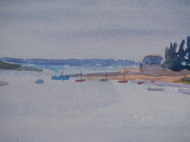 Salomon Alfred BOISECQ : Golfe du Morbihan, Aquarelle originale signée