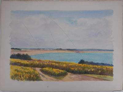 Salomon Alfred BOISECQ : Golfe du Morbihan, Aquarelle originale signée