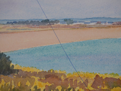 Salomon Alfred BOISECQ : Golfe du Morbihan, Aquarelle originale signée