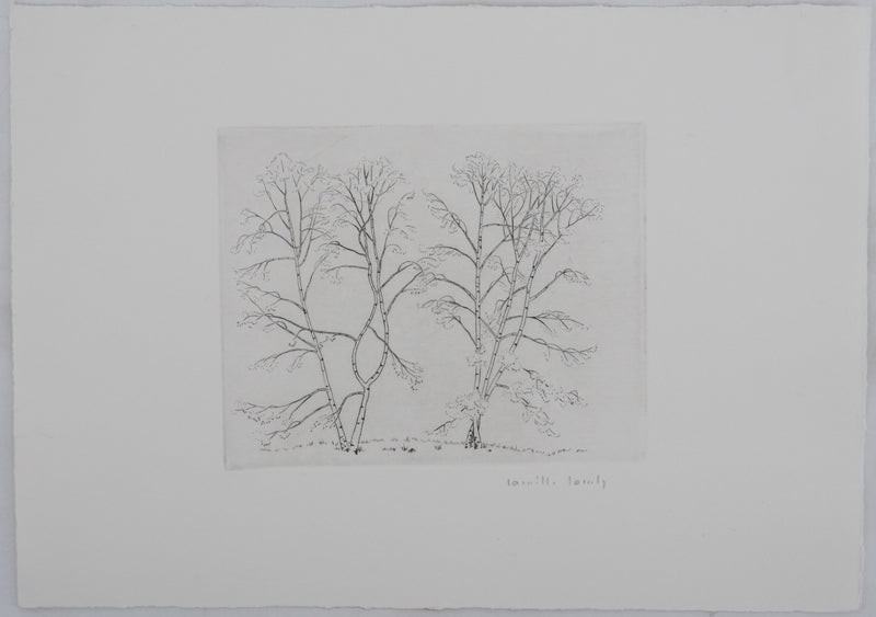 Camille COMBE : Silhouettes végétales, Gravure originale signée