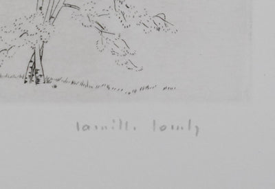 Camille COMBE : Silhouettes végétales, Gravure originale signée