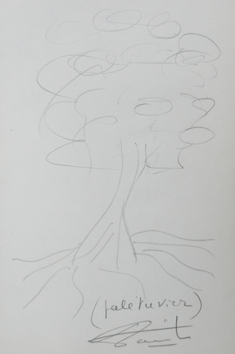 Pierre DANINOS : Le palétuvier, Autographe et dessin original signé