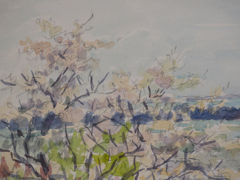 Salomon Alfred BOISECQ : Séné, Golfe du Morbihan, Aquarelle originale signée
