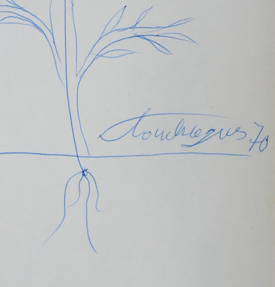Louis TOUCHAGUES : L'arbre sous le croissant de lune, Dessin original signé