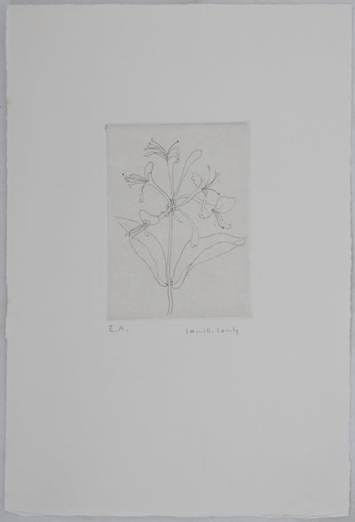 Camille COMBE : Floraison délicate, Gravure originale signée