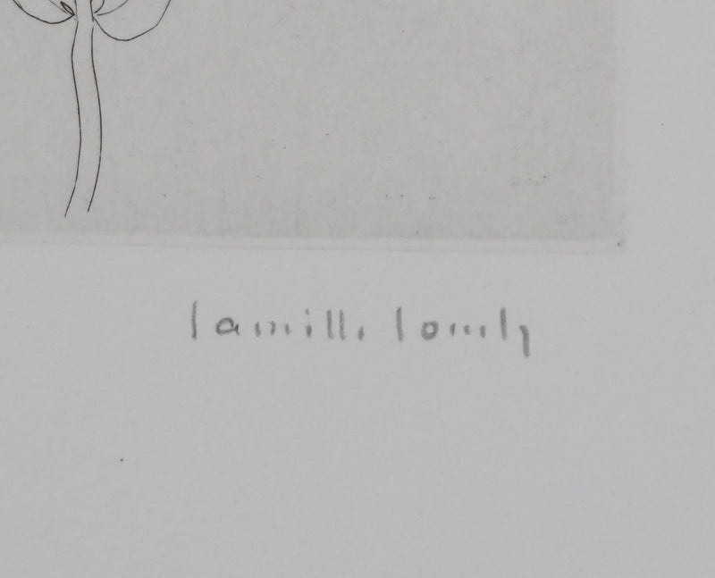 Camille COMBE : Floraison délicate, Gravure originale signée