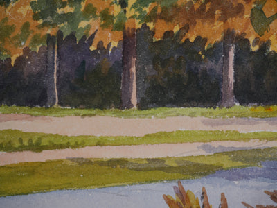 Salomon Alfred BOISECQ : Mûr-de-Bretagne dit Guerlédan, Aquarelle originale signée