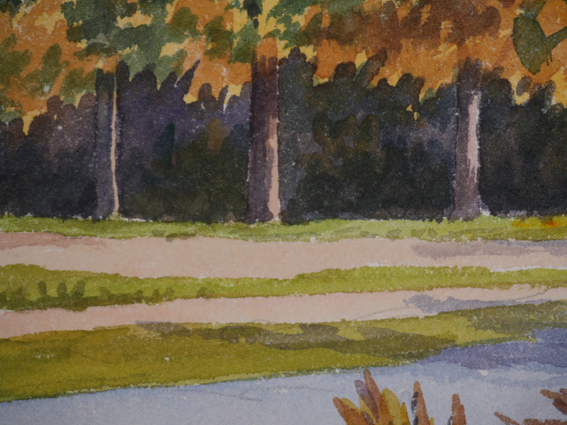 Salomon Alfred BOISECQ : Mûr-de-Bretagne dit Guerlédan, Aquarelle originale signée