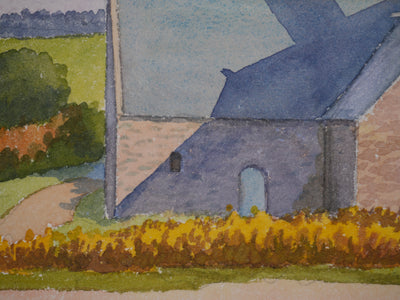 Salomon Alfred BOISECQ : Mûr-de-Bretagne dit Guerlédan, Aquarelle originale signée