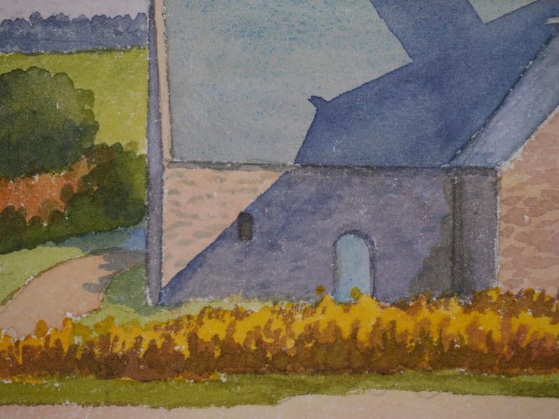 Salomon Alfred BOISECQ : Mûr-de-Bretagne dit Guerlédan, Aquarelle originale signée