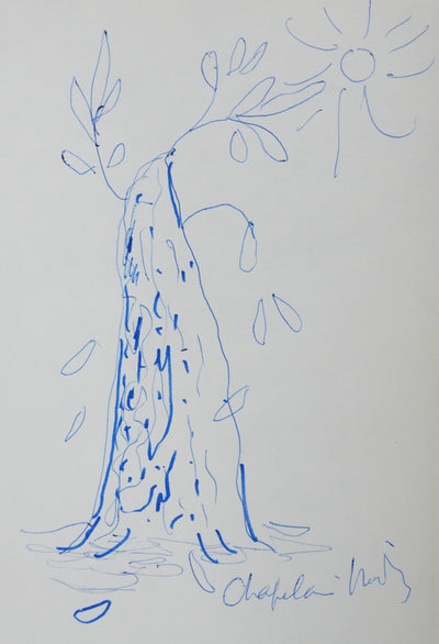 Roger CHAPELAIN-MIDY : L'arbre aux pétales, Dessin original signé