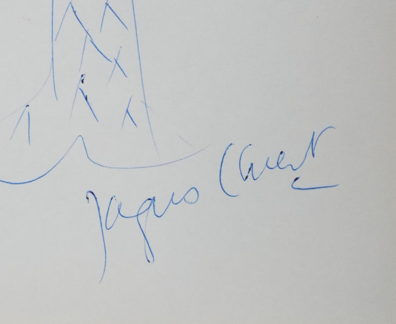 Jacques LAURENT : Le grand palmier, Autographe et dessin original signé