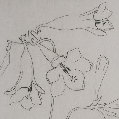 Camille COMBE : Silhouette florale, Gravure originale signée