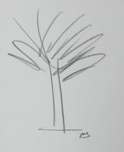 Jean-Marie CARZOU : Le branchage en étoile, Autographe et dessin original signé