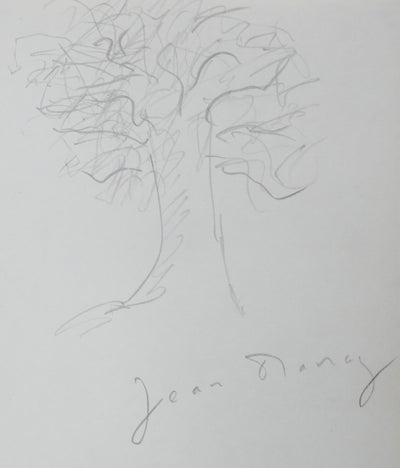 Jean DAVRAY : Les branches grisonnantes, Autographe et dessin original signé