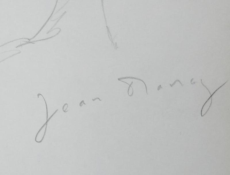 Jean DAVRAY : Les branches grisonnantes, Autographe et dessin original signé