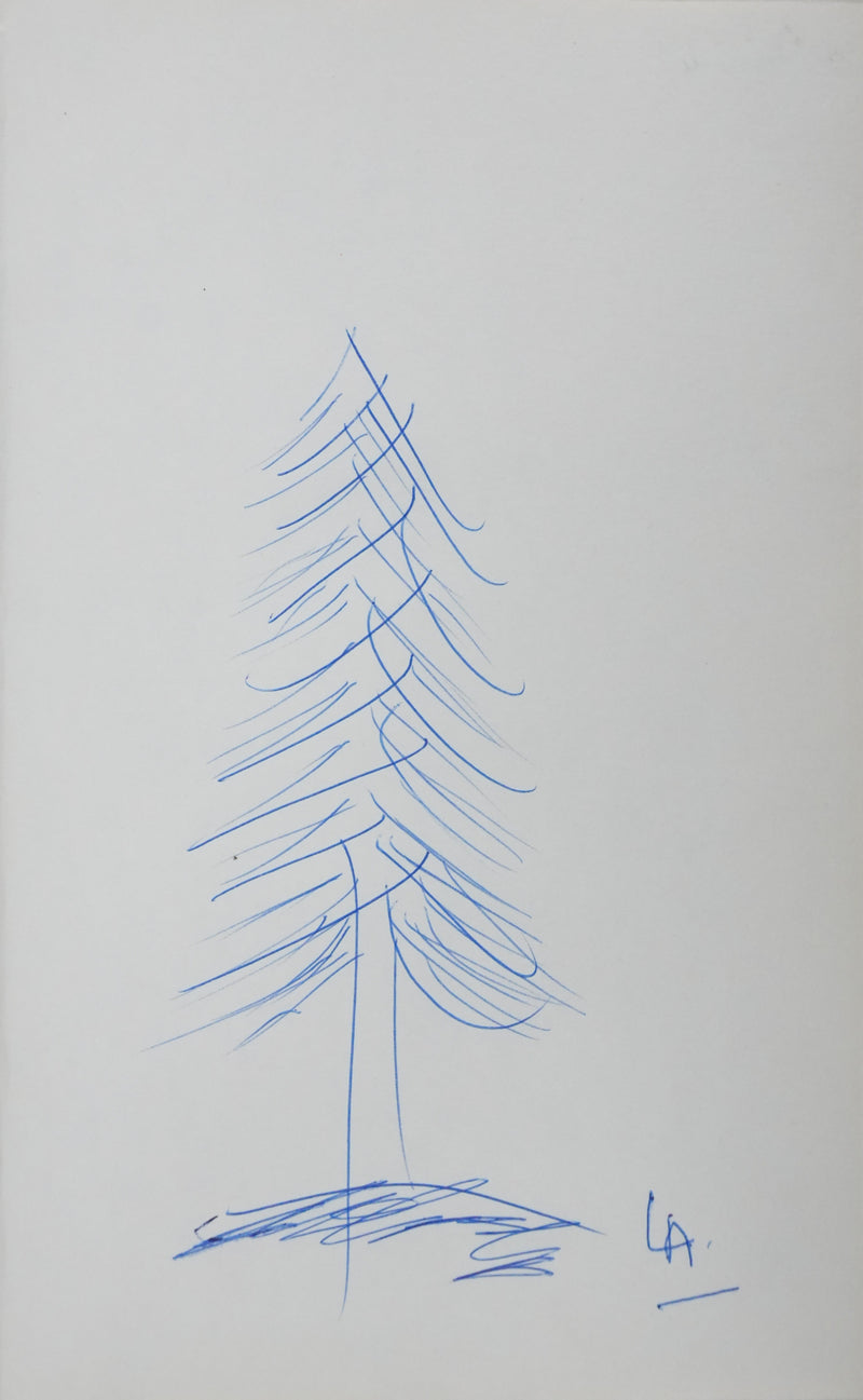 Louis AMADE : Le sapin de la foret, Autographe et dessin original signé
