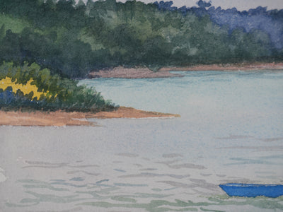 Salomon Alfred BOISECQ : La pêche, Aquarelle originale signée