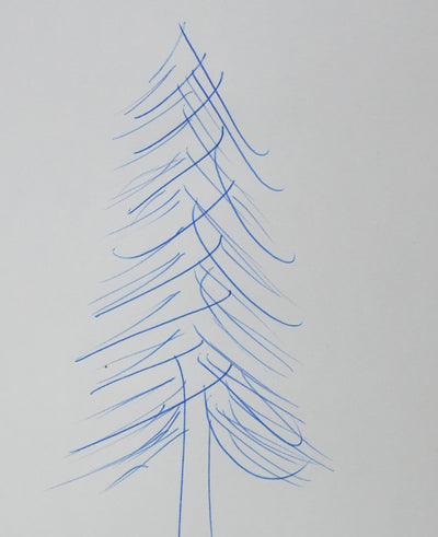 Louis AMADE : Le sapin de la foret, Autographe et dessin original signé