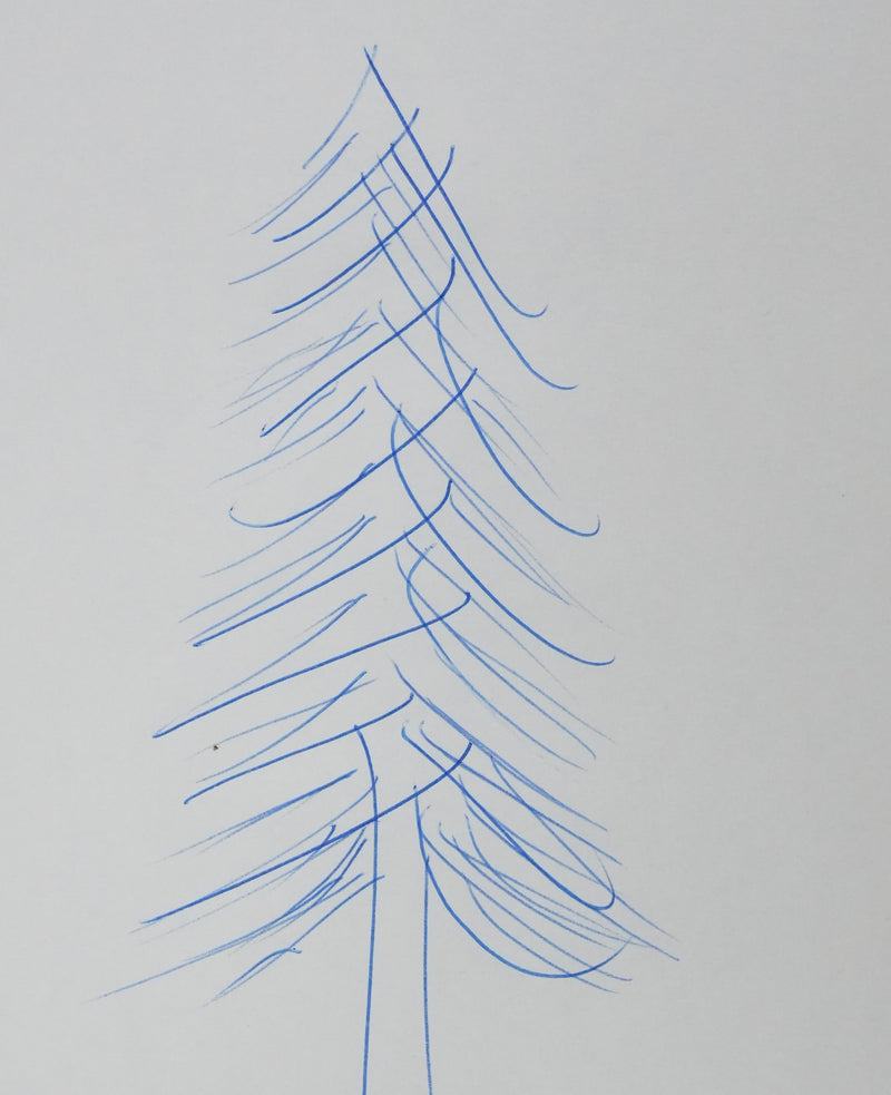 Louis AMADE : Le sapin de la foret, Autographe et dessin original signé