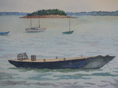 Salomon Alfred BOISECQ : La pêche, Aquarelle originale signée