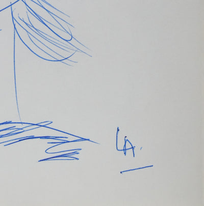 Louis AMADE : Le sapin de la foret, Autographe et dessin original signé