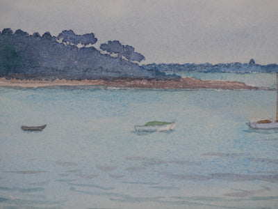 Salomon Alfred BOISECQ : La pêche, Aquarelle originale signée