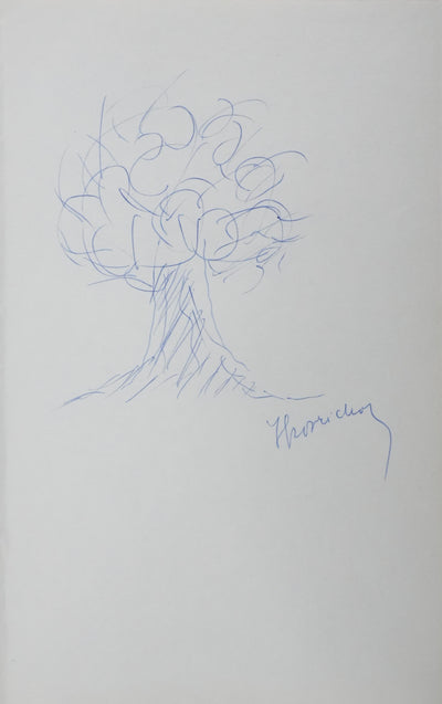 Yves GROSRICHARD : L'ombre du tronc, Autographe et dessin original signé