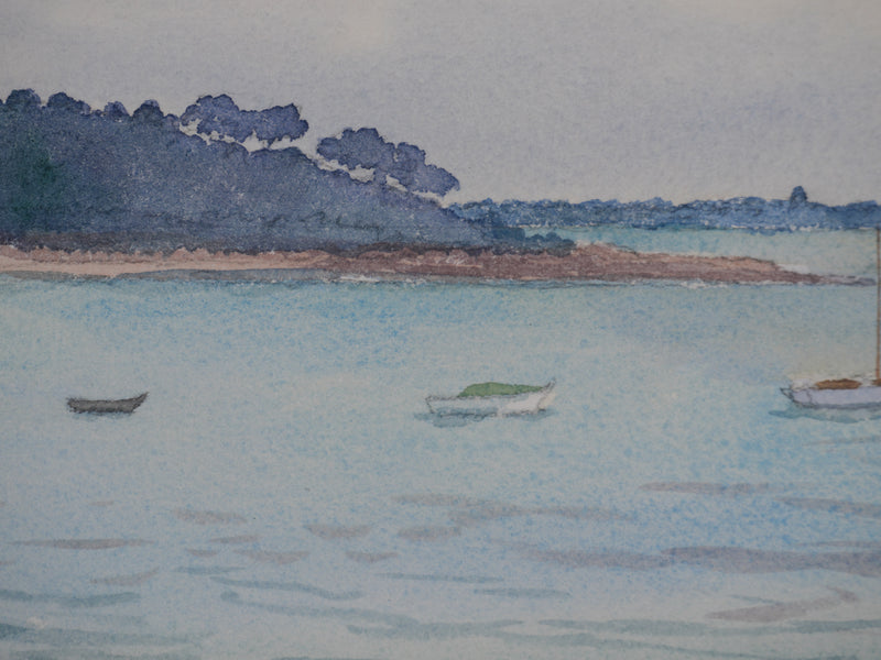 Salomon Alfred BOISECQ : La pêche, Aquarelle originale signée