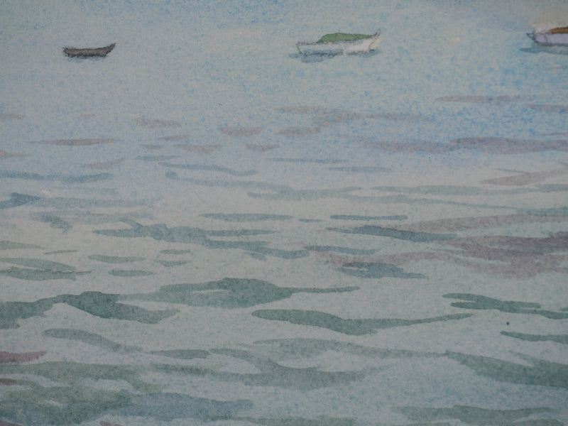 Salomon Alfred BOISECQ : La pêche, Aquarelle originale signée