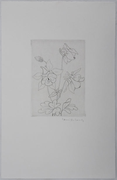 Camille COMBE : Chant des pétales, Gravure originale signée
