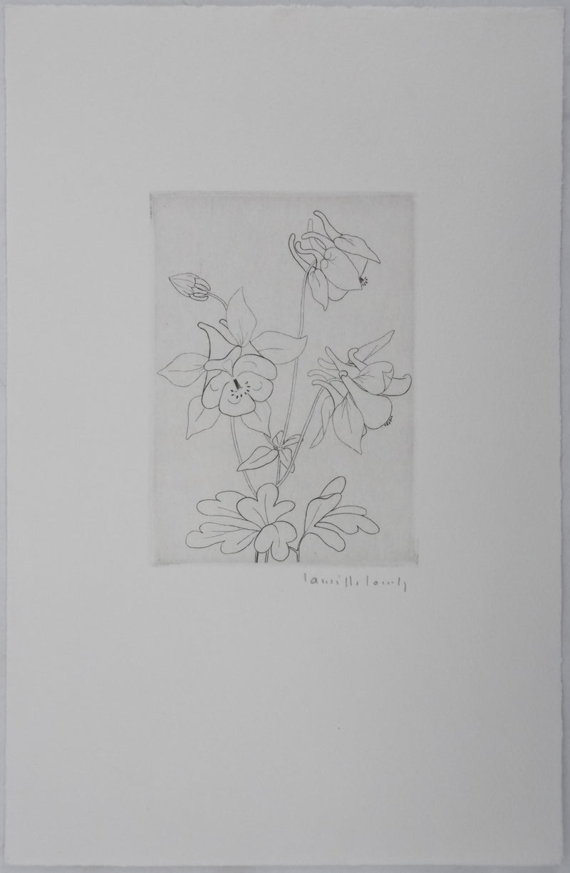 Camille COMBE : Chant des pétales, Gravure originale signée
