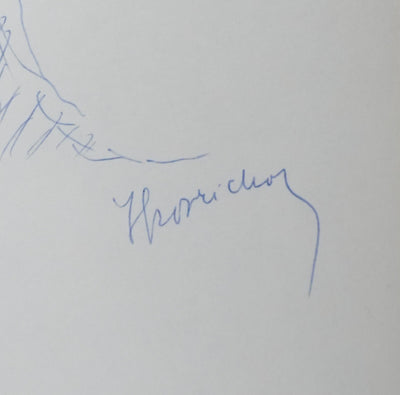 Yves GROSRICHARD : L'ombre du tronc, Autographe et dessin original signé