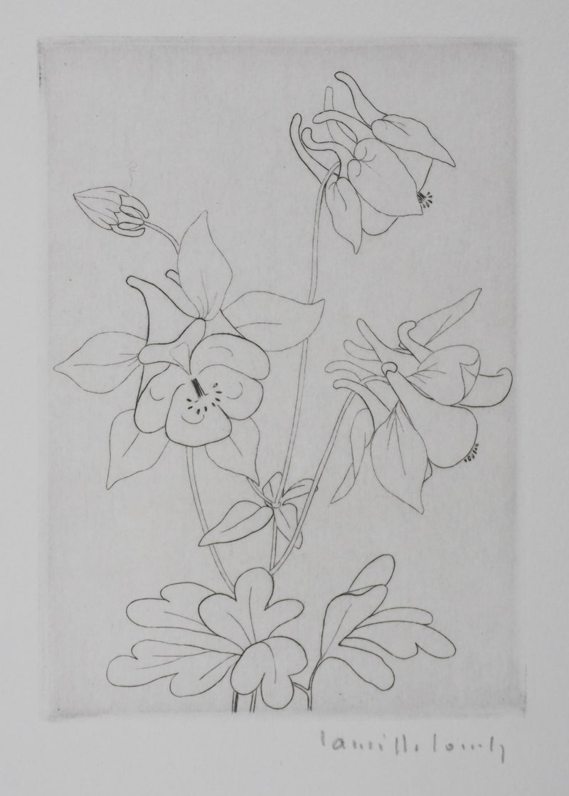 Camille COMBE : Chant des pétales, Gravure originale signée