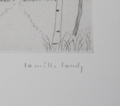 Camille COMBE : Forêt légère, Gravure originale signée