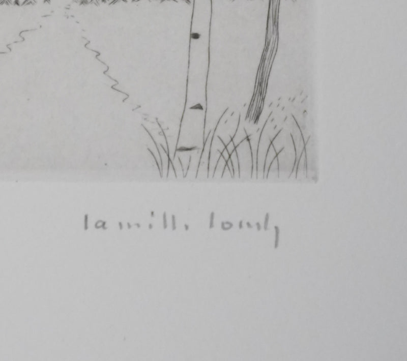 Camille COMBE : Forêt légère, Gravure originale signée