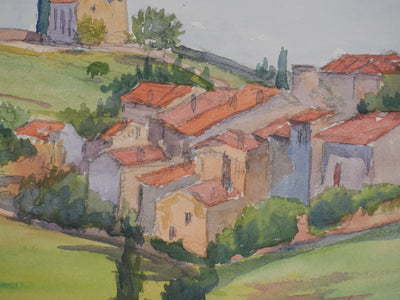 Salomon Alfred BOISECQ : Petit village varois, Aquarelle originale signée