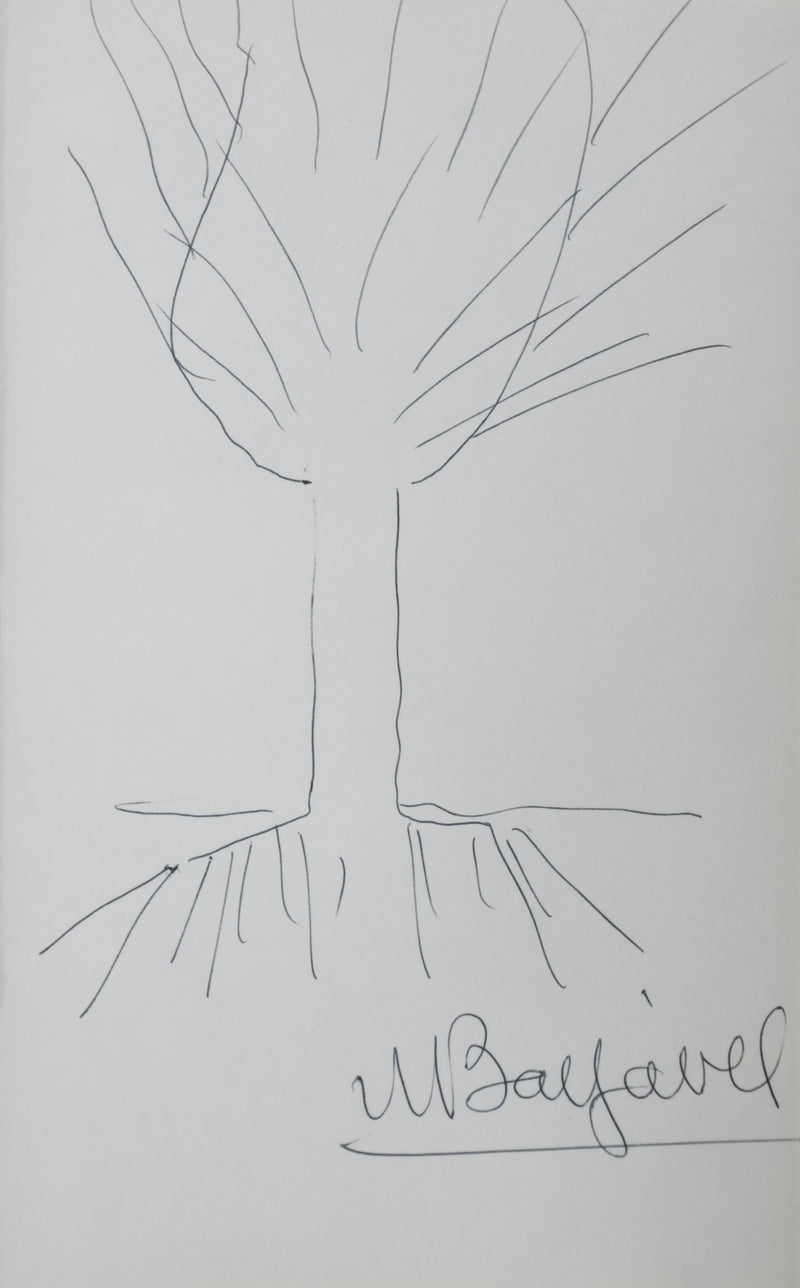 René BARJAVEL : Les racines de la terre, Autographe et dessin original signé