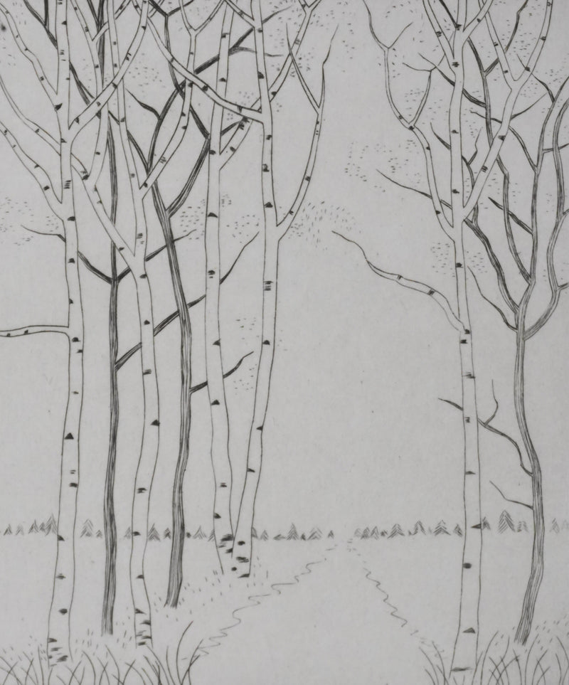 Camille COMBE : Forêt légère, Gravure originale signée