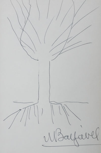 René BARJAVEL : Les racines de la terre, Autographe et dessin original signé
