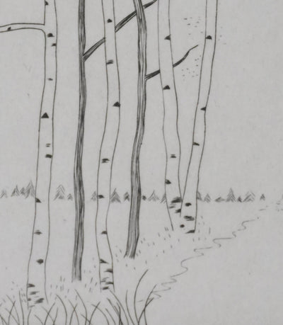 Camille COMBE : Forêt légère, Gravure originale signée