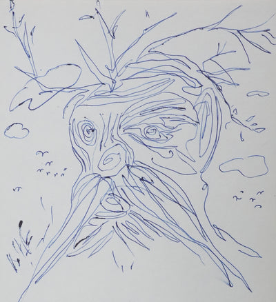 Jean-Pierre CHABROL : Je n'ai vu qu'un seul arbre, Autographe et dessin original signé